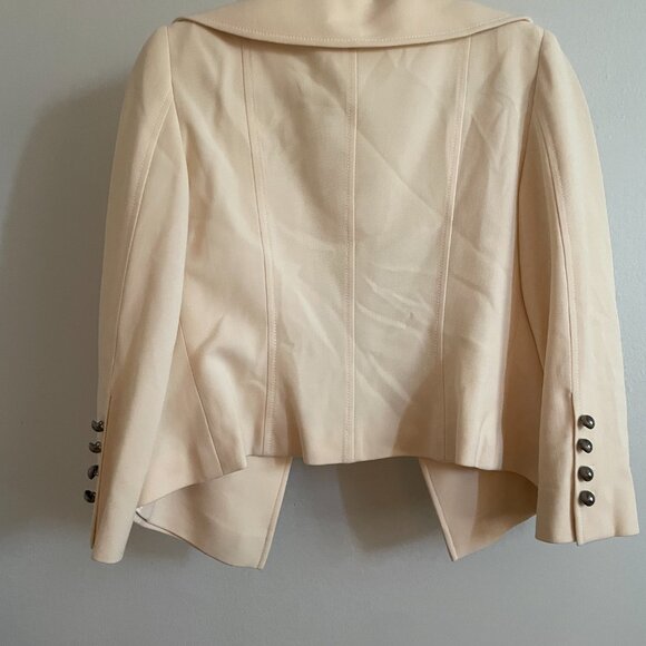 Escada Cream New Wool Blazer Jacket 4 Button Cuff Detail Size 34 - Picture 5 of 5